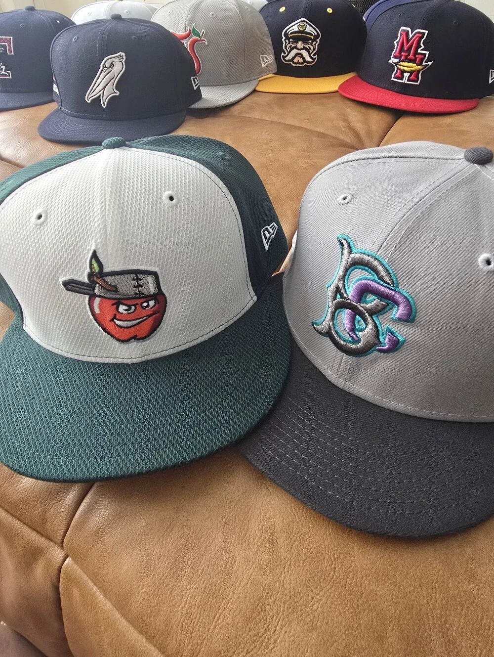 Lot Of 12 New Era 5950 MiLB Mix Of Teams Minor League Baseball Hats Size 7 7/8